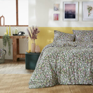 Parure de lit (Housse de couette + 2 Taies d'oreiller) 240 x 220 cm Coton imprimé MYOSOTIS